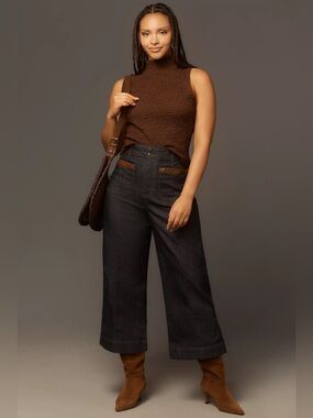 Maeve High-Rise Crop Wide Leg Jeans